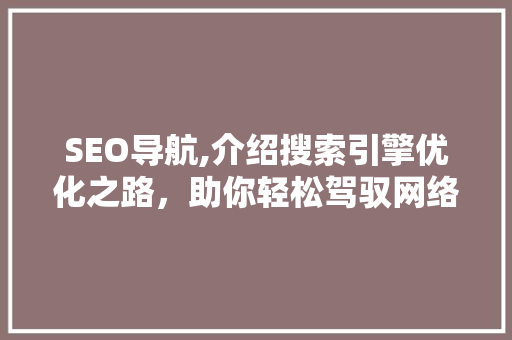 SEO导航,介绍搜索引擎优化之路，助你轻松驾驭网络流量