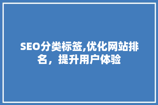 SEO分类标签,优化网站排名，提升用户体验