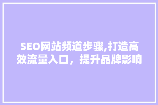 SEO网站频道步骤,打造高效流量入口，提升品牌影响力