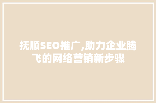 抚顺SEO推广,助力企业腾飞的网络营销新步骤