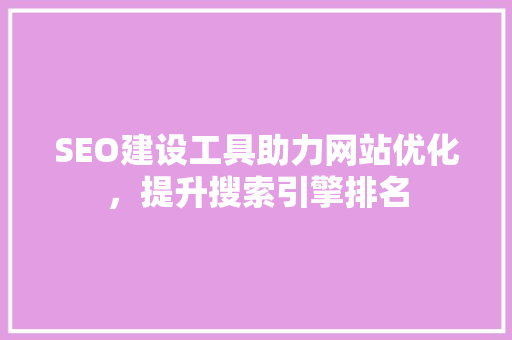SEO建设工具助力网站优化，提升搜索引擎排名