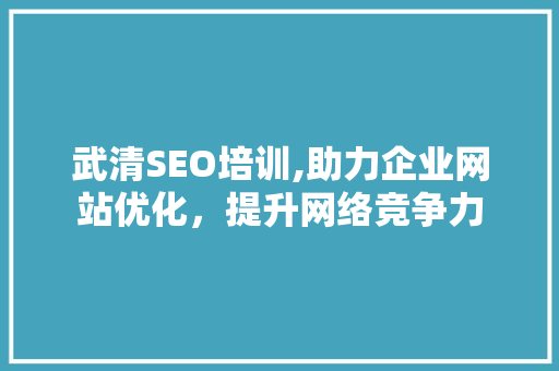 武清SEO培训,助力企业网站优化，提升网络竞争力