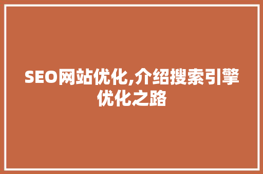 SEO网站优化,介绍搜索引擎优化之路