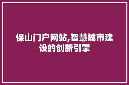保山门户网站,智慧城市建设的创新引擎