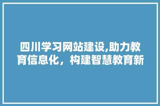 四川学习网站建设,助力教育信息化，构建智慧教育新生态