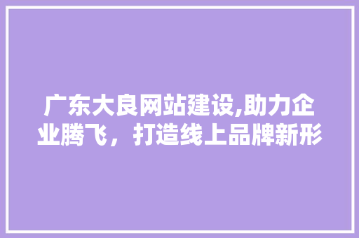 广东大良网站建设,助力企业腾飞，打造线上品牌新形象
