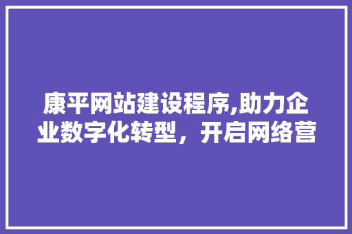 康平网站建设程序,助力企业数字化转型，开启网络营销新篇章