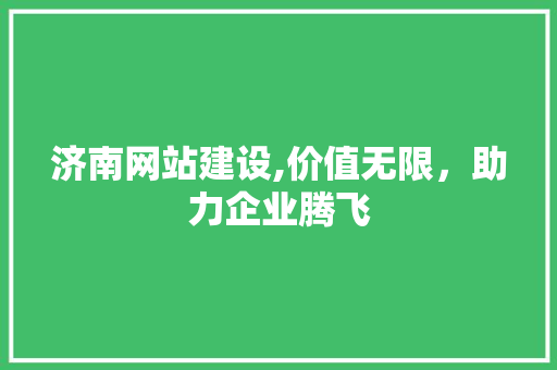 济南网站建设,价值无限，助力企业腾飞