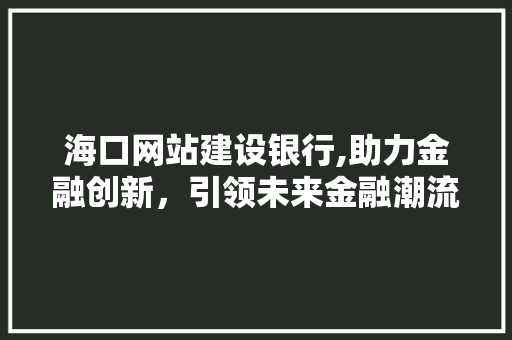海口网站建设银行,助力金融创新，引领未来金融潮流