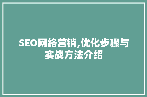 SEO网络营销,优化步骤与实战方法介绍