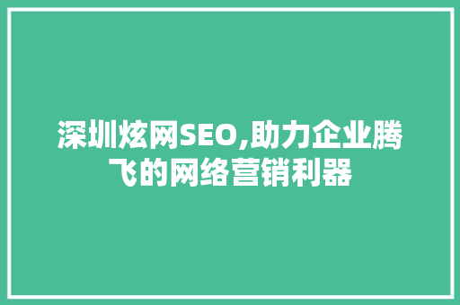 深圳炫网SEO,助力企业腾飞的网络营销利器
