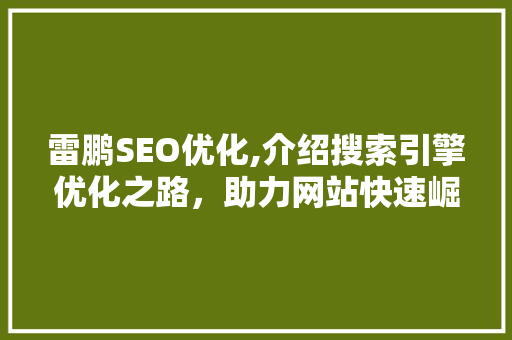 雷鹏SEO优化,介绍搜索引擎优化之路，助力网站快速崛起