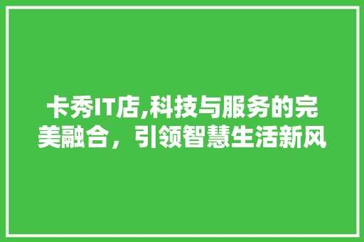 卡秀IT店,科技与服务的完美融合，引领智慧生活新风尚 前端技术