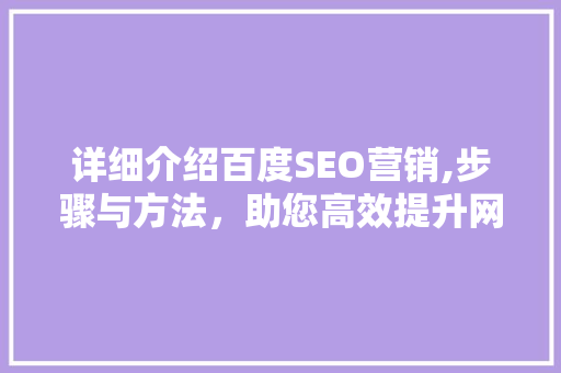 详细介绍百度SEO营销,步骤与方法，助您高效提升网站排名