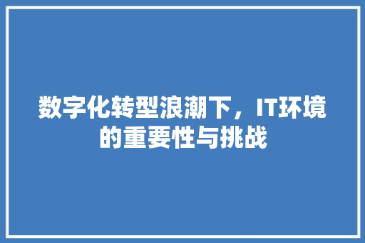 数字化转型浪潮下，IT环境的重要性与挑战 商务信函