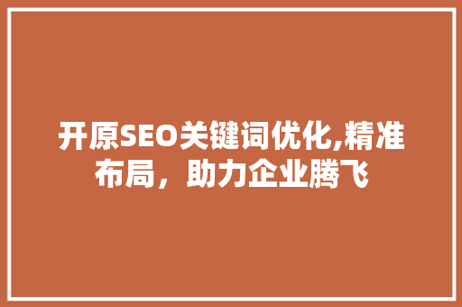 开原SEO关键词优化,精准布局，助力企业腾飞