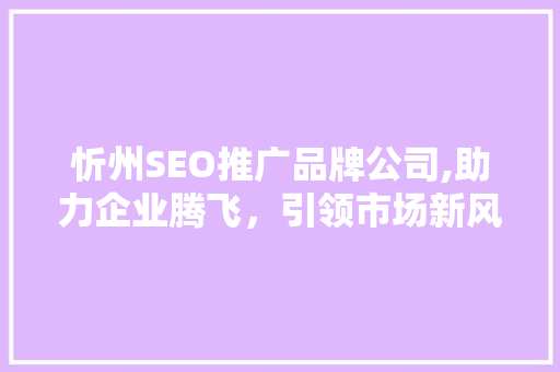 忻州SEO推广品牌公司,助力企业腾飞，引领市场新风尚