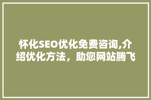 怀化SEO优化免费咨询,介绍优化方法，助您网站腾飞