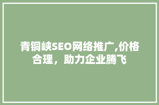 青铜峡SEO网络推广,价格合理，助力企业腾飞
