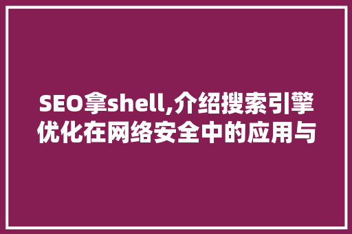 SEO拿shell,介绍搜索引擎优化在网络安全中的应用与挑战