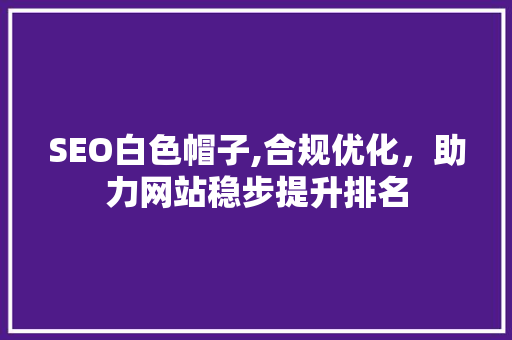 SEO白色帽子,合规优化，助力网站稳步提升排名