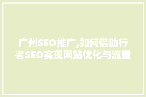 广州SEO推广,如何借助行者SEO实现网站优化与流量增长