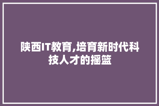 陕西IT教育,培育新时代科技人才的摇篮 商务信函