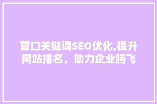 营口关键词SEO优化,提升网站排名，助力企业腾飞