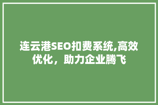 连云港SEO扣费系统,高效优化，助力企业腾飞