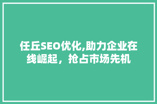 任丘SEO优化,助力企业在线崛起，抢占市场先机