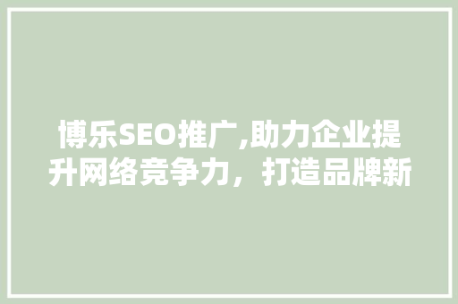 博乐SEO推广,助力企业提升网络竞争力，打造品牌新高度