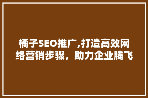 橘子SEO推广,打造高效网络营销步骤，助力企业腾飞