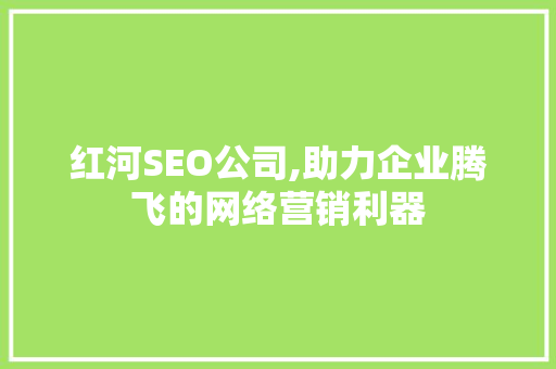 红河SEO公司,助力企业腾飞的网络营销利器