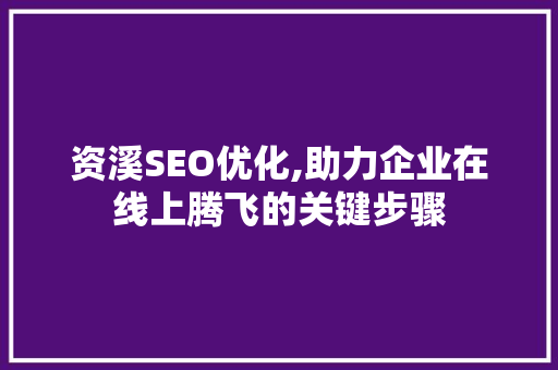 资溪SEO优化,助力企业在线上腾飞的关键步骤