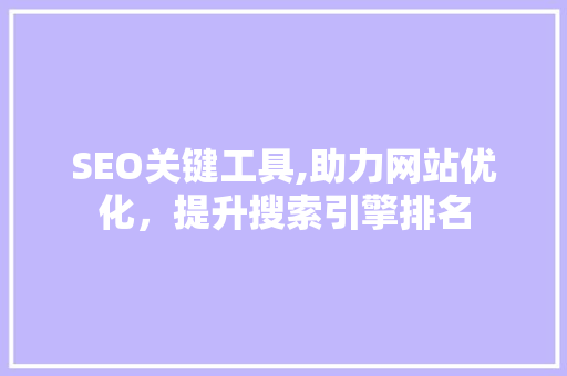 SEO关键工具,助力网站优化，提升搜索引擎排名