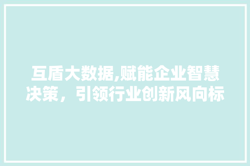 互盾大数据,赋能企业智慧决策，引领行业创新风向标 前端技术