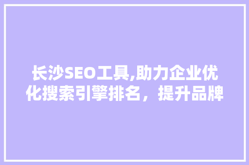 长沙SEO工具,助力企业优化搜索引擎排名，提升品牌影响力