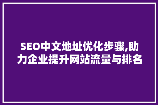 SEO中文地址优化步骤,助力企业提升网站流量与排名