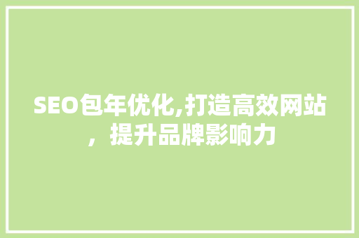 SEO包年优化,打造高效网站，提升品牌影响力