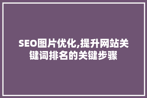 SEO图片优化,提升网站关键词排名的关键步骤