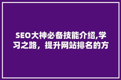 SEO大神必备技能介绍,学习之路，提升网站排名的方法