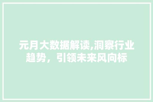 元月大数据解读,洞察行业趋势，引领未来风向标