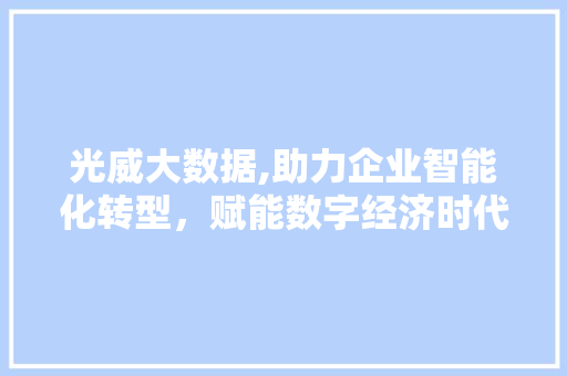 光威大数据,助力企业智能化转型，赋能数字经济时代