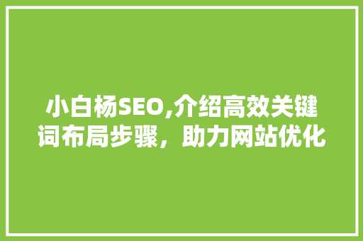 小白杨SEO,介绍高效关键词布局步骤，助力网站优化之路