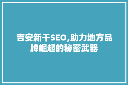吉安新干SEO,助力地方品牌崛起的秘密武器