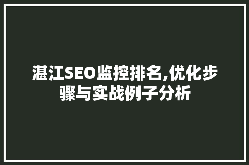 湛江SEO监控排名,优化步骤与实战例子分析