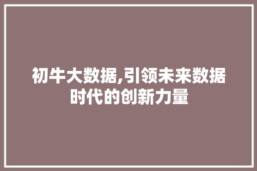 初牛大数据,引领未来数据时代的创新力量 响应式设计