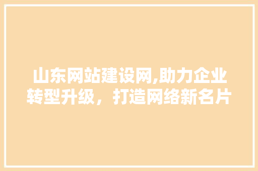 山东网站建设网,助力企业转型升级，打造网络新名片 网站建设