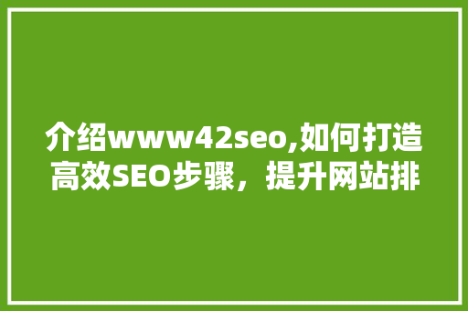 介绍www42seo,如何打造高效SEO步骤，提升网站排名