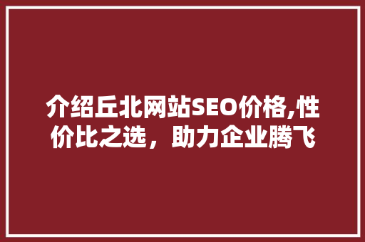 介绍丘北网站SEO价格,性价比之选，助力企业腾飞